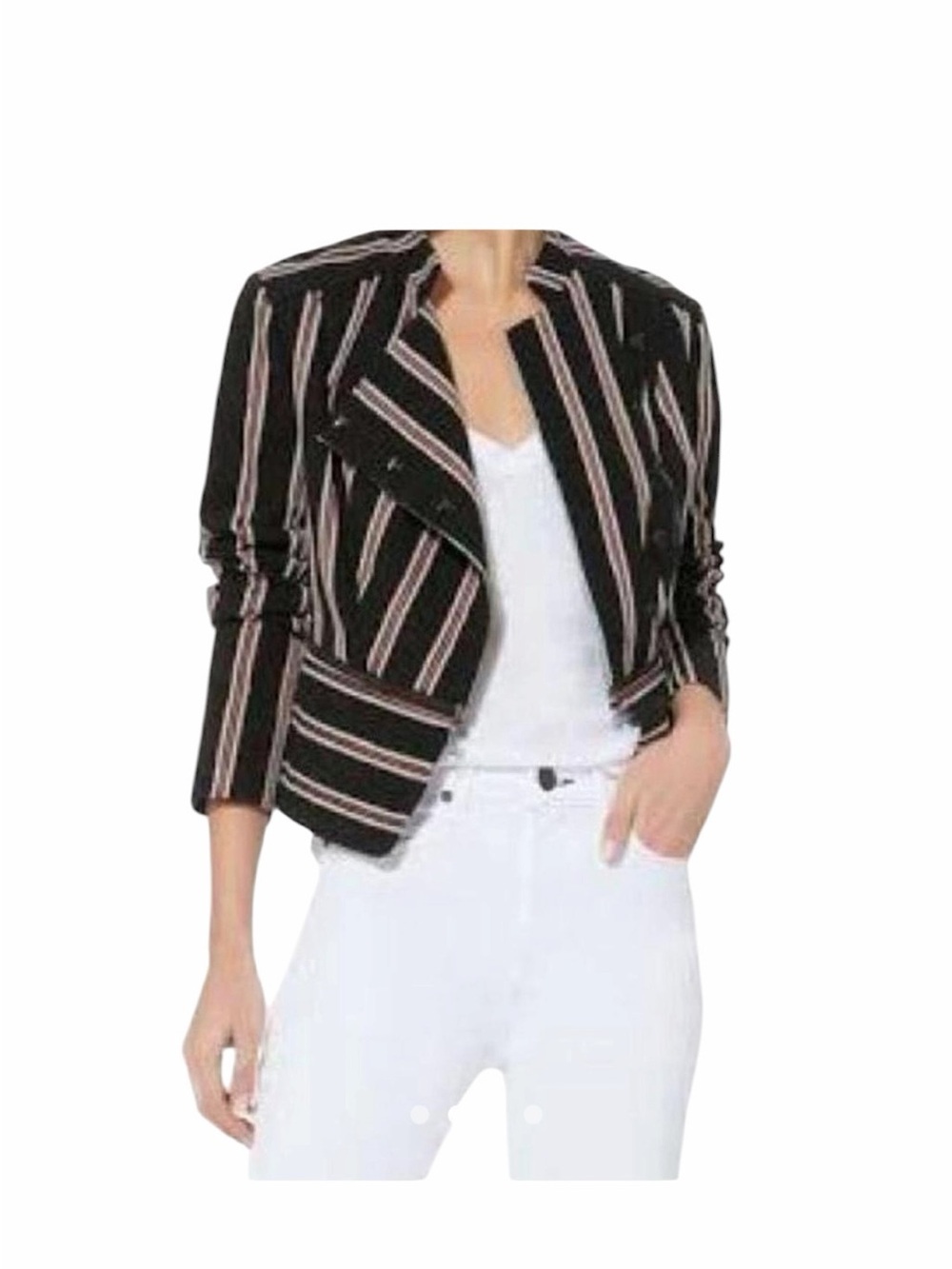 INTERMIX Black Cotton Peplum Blazer Size 0 - Picture 2 of 5
